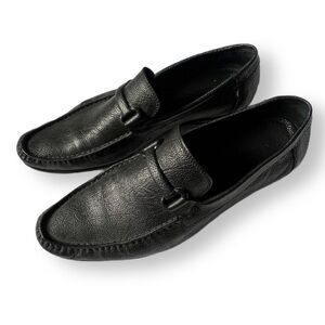 Bruno Magli Black Leather Gerund Loafers